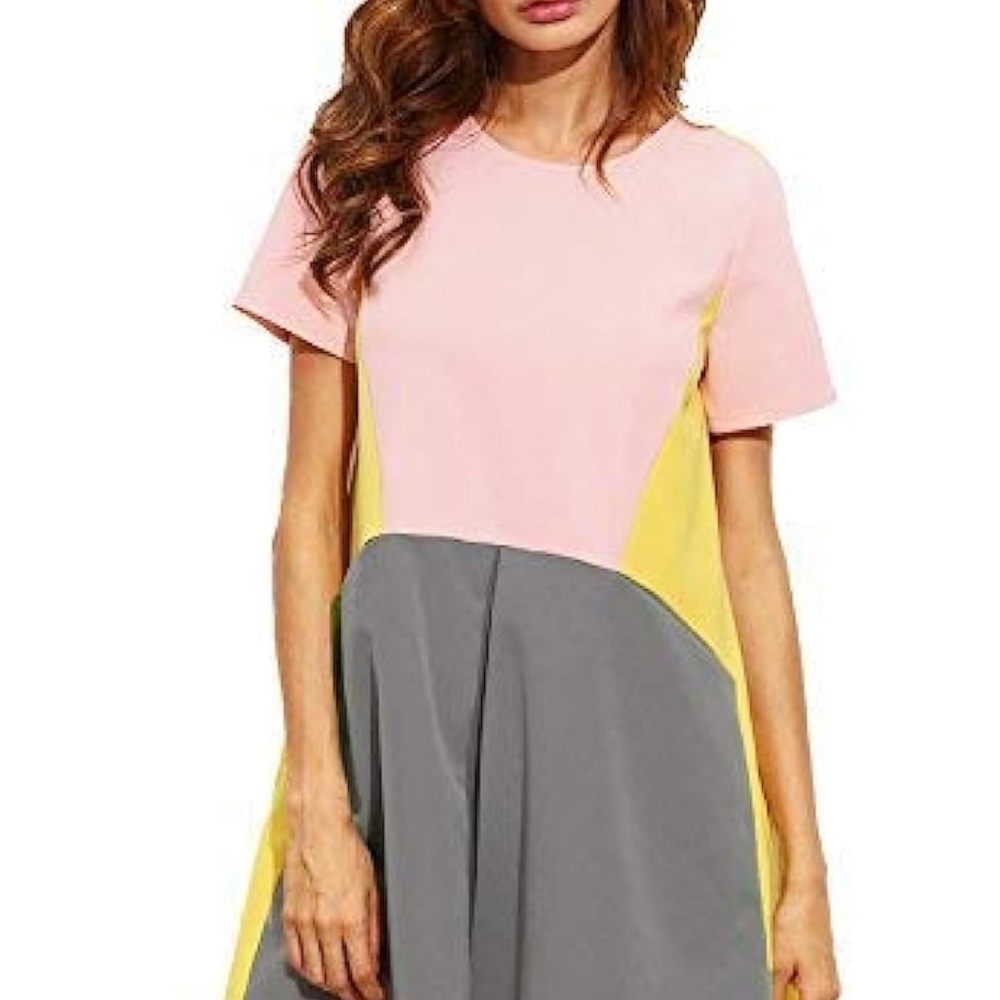 Colorblock tunic dress, S